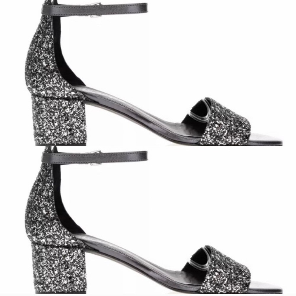 Free People Silver Glitter Heels